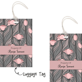 Luggage Tags -  Peach Roses - Pack of 2 Tags - PREPAID ONLY