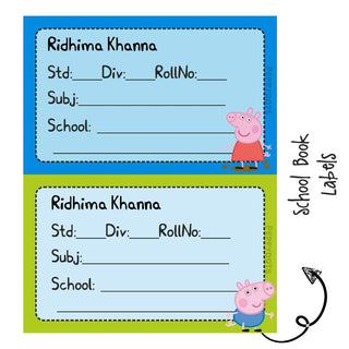 School Book Labels - Peppa Pig - Pack of 36 labels - PREPAID ONLY