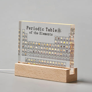 Acrylic Periodic Table Display with Real Elements and LED Lights Base: Perfect Gift for Teachers, Students, and Kids