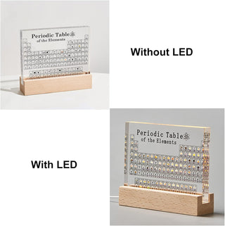 Acrylic Periodic Table Display with Real Elements and LED Lights Base: Perfect Gift for Teachers, Students, and Kids