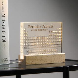 Acrylic Periodic Table Display with Real Elements and LED Lights Base: Perfect Gift for Teachers, Students, and Kids