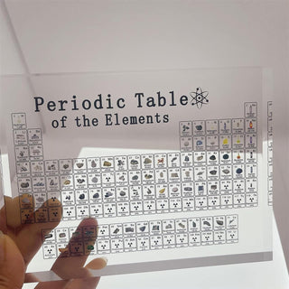 Acrylic Periodic Table Display with Real Elements and LED Lights Base: Perfect Gift for Teachers, Students, and Kids