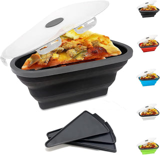 Slice & Store: Pizza Storage Container with 5 Serving Trays