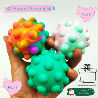 1 pc Pop Stress Balls Fidget Toys, 3D Silicone Squeeze Bubbles Balls, Stress Relief Sensory Fidget Toys