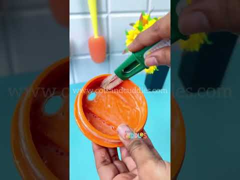 3-in-1 Bottle Cleaning Brush: Sponge, Silicone Bristles, and Nylon Bri