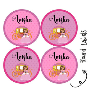 Round Waterproof Labels - Princess (70 pcs) (PREPAID ONLY)