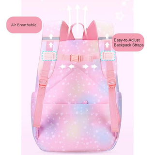 Cute Rainbow Backpack for Small Primary School Kids with Multiple Zip Pockets and Anti-Theft Pocket