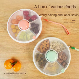 Portable Rotating Snack and Dry Fruit Organizer for Kids & Adults