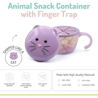 Cute Animal Snack Container with Finger Trap Lid