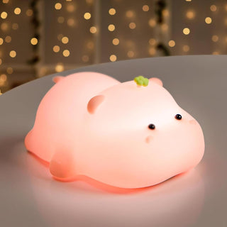 Cute Baby Hippo Design Silicon Night Lamp