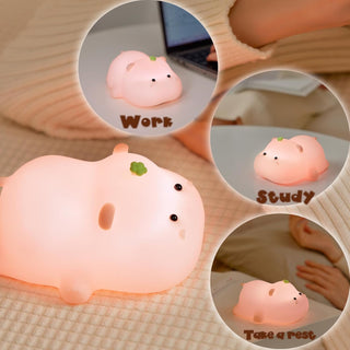 Cute Baby Hippo Design Silicon Night Lamp