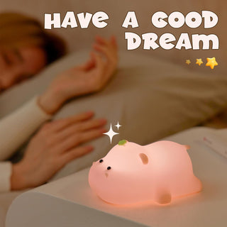 Cute Baby Hippo Design Silicon Night Lamp