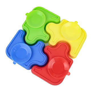 Puzzle Design Silicone Suction Plate with Cutlery for Toddler