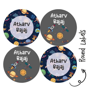 Round Waterproof Label - Space (70 Pcs) (PREPAID ONLY)