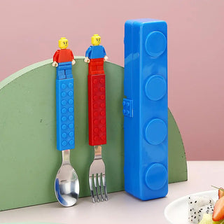 Building Blocks Spoon and Fork Set