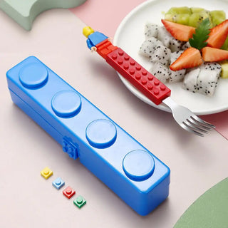 Building Blocks Spoon and Fork Set