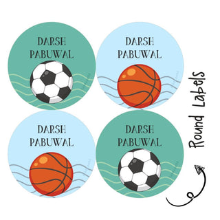 Round Waterproof Label - Sports (70 Pcs) (PREPAID ONLY)