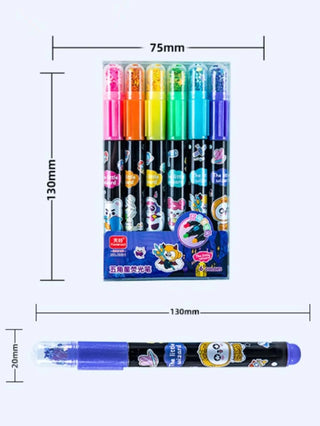 Cartoon-Themed Star Highlighters - Set of 6