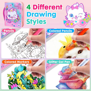 36-Piece Stationery Art Coloring Set With Pencil Case