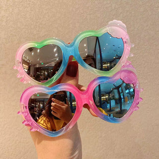 Cute Heart-Shaped UV400 Sunglass for Kids 1pc