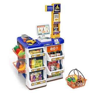 Kids Supermarket Checkout Playset with Scanner & Basket