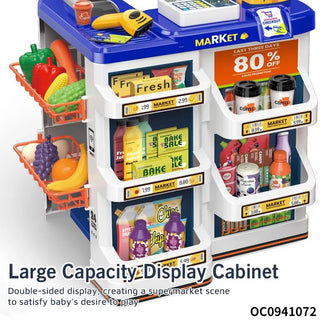 Kids Supermarket Checkout Playset with Scanner & Basket