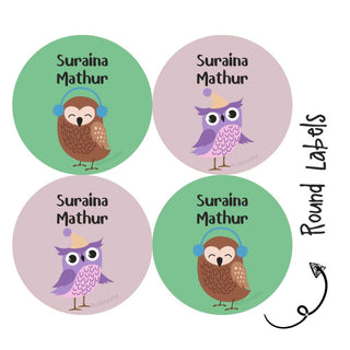 Round Waterproof Label - Sweet Owl (70 Pcs) (PREPAID ONLY)