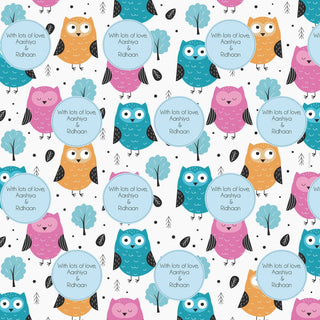 Personalised Wrapping Paper - Sweet Owls  (10pcs) (PREPAID ONLY)