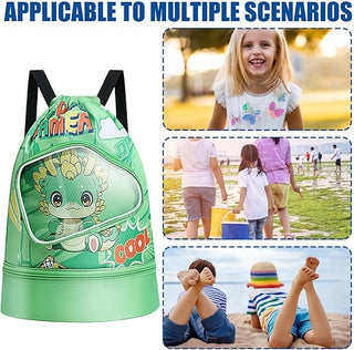 Animal-Themed Kids' Swimming Bag with Shoe Pocket