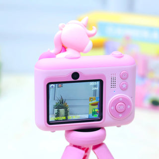 Unicorn-Design Electronic Camera with Tripod for Kids (Random Colour)