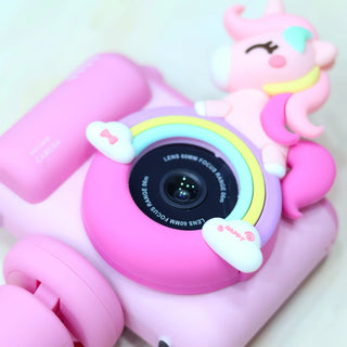 Unicorn-Design Electronic Camera with Tripod for Kids (Random Colour)