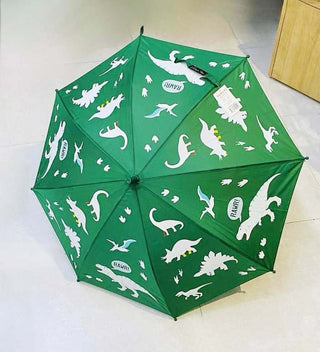 Magical Color-Changing Umbrella for Kids: Green Dinosaur (Design May Vary)