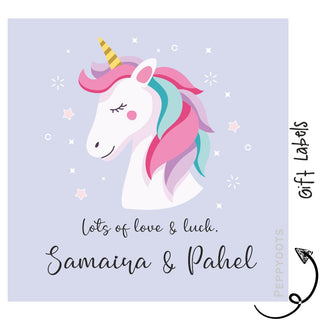 Gift Labels - Unicorn stars (24pcs) (PREPAID ONLY)