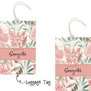 Luggage Tag - Watercolour Floral - Pack of 2 Tags - PREPAID ONLY