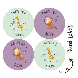 Round Waterproof Label - Wild Animal (70 Pcs) (PREPAID ONLY)