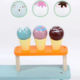 Wooden Ice Cream Counter Play Set for Kids