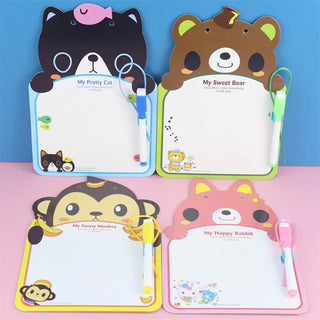 Animal Design Write and Wipe Board for Kids (1pc)