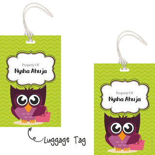 Luggage Tags - Zig Zag Owl - Pack of 2 Tags - PREPAID ONLY