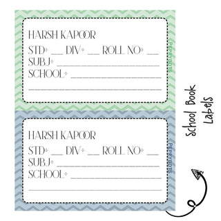 School Book Label - Zig Zag - Pack of 36 labels - PREPAID ONLY