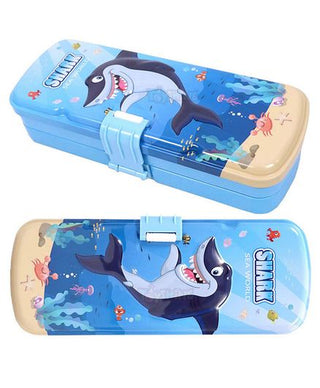 Shark Print Metal Pencil Box