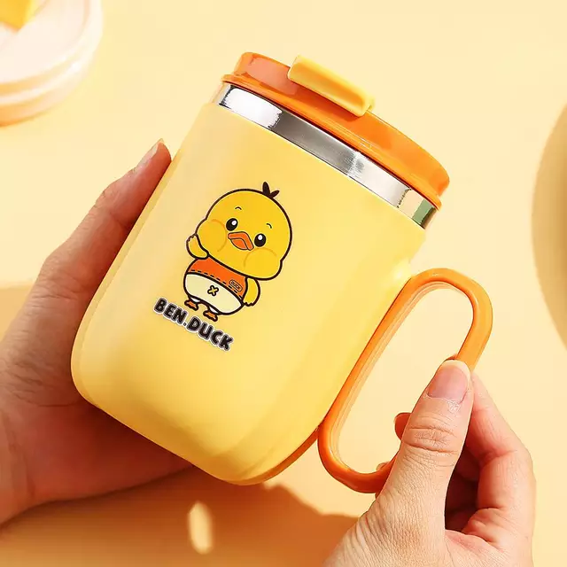 400ML Children Thermos Water Bottle Kids Thermos Mug Baby Duck