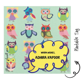 Plantable Gift Tag - Cute Owl (24 pcs) (PREPAID ONLY)