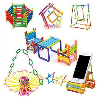 DIY Stick Toys Assembly Colorful Educational Building Smart City Blocks for Kids