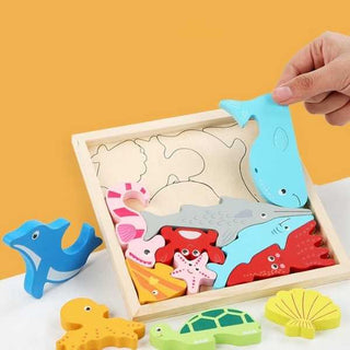 Wooden Educational Matching Stacking Baby Puzzle Board Toy Gift