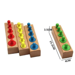 Wooden Montessori Cylinder Blocks Colourful Educational Toys