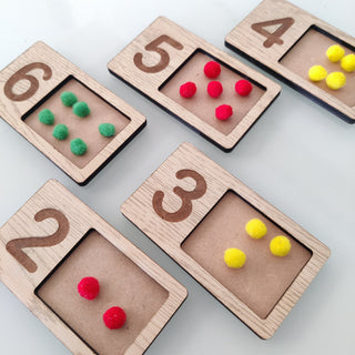 Wooden Numbers Tracing Writing and Counting Tray