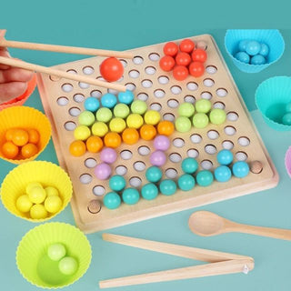 Wooden Montessori Kids Toys Hands Brain Training Clip Beads Puzzle Board