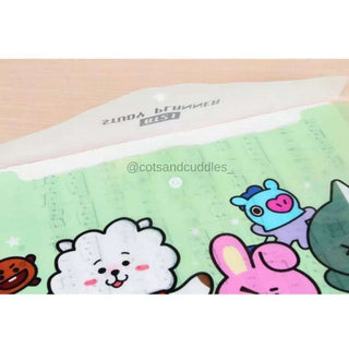 BT21 Themed A4 Document File Folder Bag, Snap Button Organizer