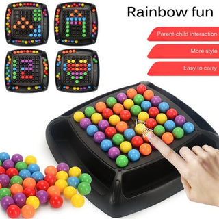 Rainbow Bead Game for Kids Puzzle Magic Chess Board Game Rainbow Ball Matching Game (outer Box slightly damage )