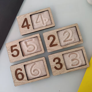 Wooden Numbers Tracing Writing and Counting Tray